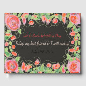 Pastel bloemig met zwart gastenboek (Voorkant)