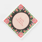 Pastel bloemig met zwart servet (Hoek)