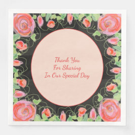 Pastel bloemig met zwart servet