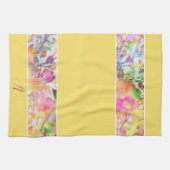 Pastel bloemig monogram keukendoek theedoek (Horizontaal)