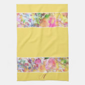 Pastel bloemig monogram keukendoek theedoek (Verticaal)