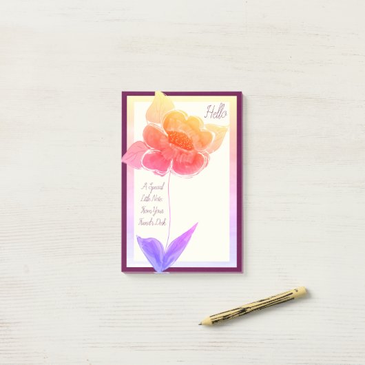 pastel bloemig post-it® notes (Op bureau)