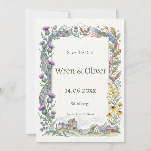 Pastel Bloemige Bewaar de Datum Trouwkaart Save The Date (Voorkant)