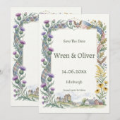 Pastel Bloemige Bewaar de Datum Trouwkaart Save The Date (Voorkant / Achterkant)