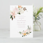 Pastel Bloemige Bruidsmeisjes Lunch Kaart (Staand voorkant)