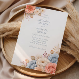 Pastel Bloemige Elegante Lijst Kaart