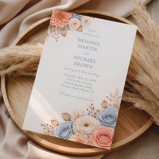 Pastel Bloemige Elegante Lijst Kaart