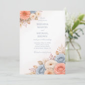 Pastel Bloemige Elegante Lijst Kaart (Staand voorkant)