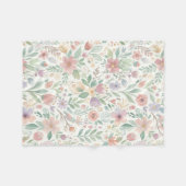 Pastel Bloemige Fleece Dekens (Voorkant (Horizontaal))