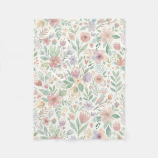 Pastel Bloemige Fleece Dekens