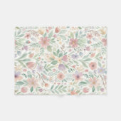 Pastel Bloemige Fleece Dekens (Voorkant (Horizontaal))