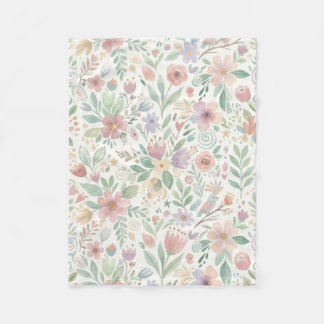 Pastel Bloemige Fleece Dekens