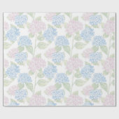 Pastel Bloemige Hortensia Inpakpapier (Vlak)