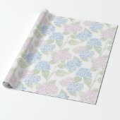 Pastel Bloemige Hortensia Inpakpapier (Uitgerold)