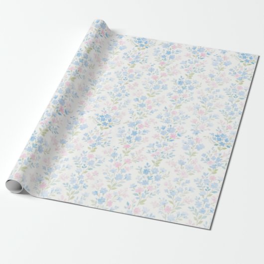 Pastel Bloemige Inpakpapier (Uitgerold)