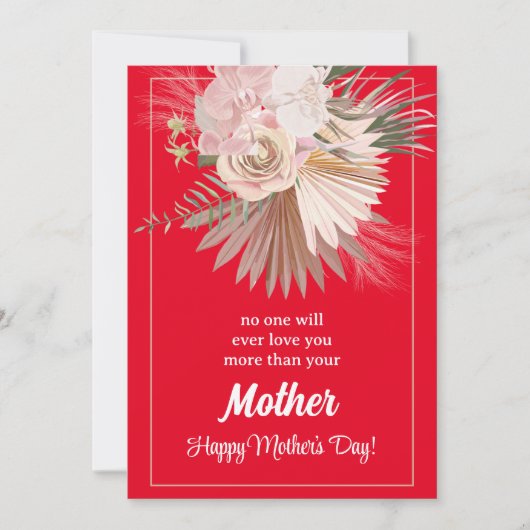 Pastel Bloemige Landelijke Moederdagkaart Feestdagenkaart (Voorkant)