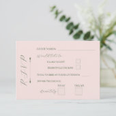 Pastel Bloemige Lichtroze RSVP Kaart (Staand voorkant)