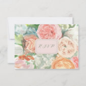 Pastel Bloemige Lichtroze RSVP Kaart (Achterkant)