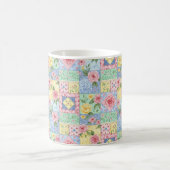 Pastel Bloemige Patchwork Picknick Patroon (11) Koffiemok (Center)