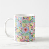 Pastel Bloemige Patchwork Picknick Patroon (11) Koffiemok (Links)