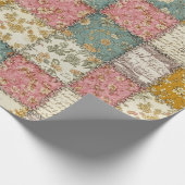 Pastel Bloemige Patchwork Picknick Patroon (12) Cadeaupapier (Hoek)