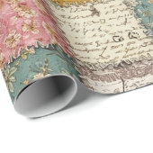 Pastel Bloemige Patchwork Picknick Patroon (12) Cadeaupapier (Rol Hoek)