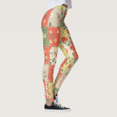 Pastel Bloemige Patchwork Picknick Patroon (12) Leggings (Rechts)