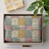 Pastel Bloemige Patchwork Picknick Patroon (12) Tissuepapier (Geschenk)