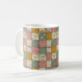 Pastel Bloemige Patchwork Picknick Patroon (13) Koffiemok (Voorkant links)