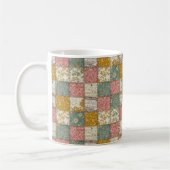 Pastel Bloemige Patchwork Picknick Patroon (13) Koffiemok (Links)