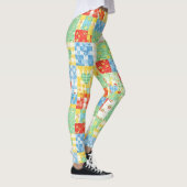Pastel Bloemige Patchwork Picknick Patroon (1) Leggings (Rechts)