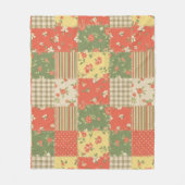 Pastel Bloemige Patchwork Picknick Patroon (2) Fleece Deken (Voorkant)