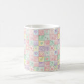 Pastel Bloemige Patchwork Picknick Patroon (3) Koffiemok (Center)