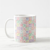 Pastel Bloemige Patchwork Picknick Patroon (3) Koffiemok (Links)