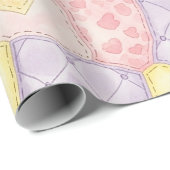 Pastel Bloemige Patchwork Picknick Patroon (4) Cadeaupapier (Rol Hoek)
