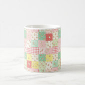 Pastel Bloemige Patchwork Picknick Patroon (5) Koffiemok (Center)