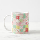 Pastel Bloemige Patchwork Picknick Patroon (5) Koffiemok (Links)