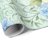 Pastel Bloemige Patchwork Picknick Patroon (9) Cadeaupapier (Rol Hoek)