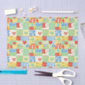 Pastel Bloemige Patchwork Picknick Patroon Tissuepapier (Craft)