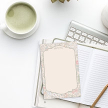 Pastel Bloemige Post-it Notitieblokjes met Naam