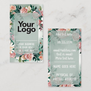 Pastel Bloemige Salie Groene Terracotta Blush Roze Visitekaartje