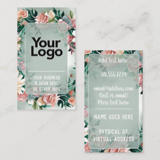 Pastel Bloemige Salie Groene Terracotta Blush Roze Visitekaartje
