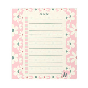 Pastel Bloemige Takenlijst Planner Ontwerp Notitieblok