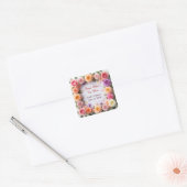 🌸 Pastel Bloemige Trouwframe Ontwerp 🌸 Vierkante Sticker (Envelop)