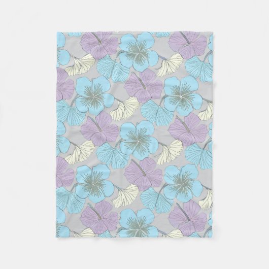 “Pastel Bloemige Vliesdeken" Fleece Deken (Voorkant)