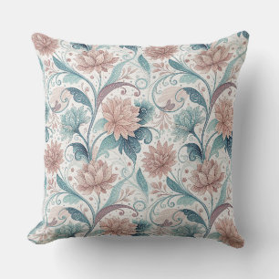 Pastel Bloemige Werveling Mooie Bloemen Patroon Ku Kussen