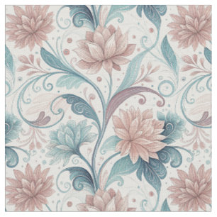 Pastel Bloemige Werveling Mooie Bloemen Patroon Ku Stof