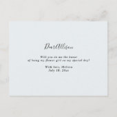 pastel bloemige wil je mijn bloemenmeisje zijn kaa uitnodiging briefkaart (Achterkant)