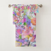 Pastel bloemmotief bad handdoek (Insitu)