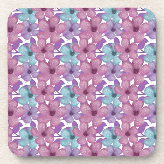 Pastel Bloemmotief Bier Onderzetter (Voorkant)